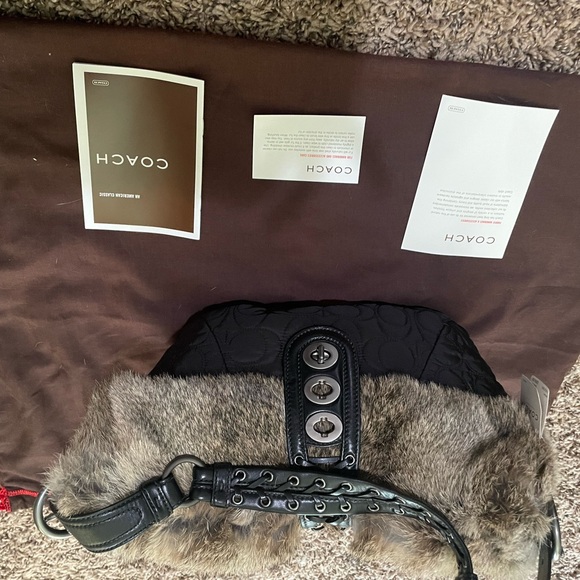 Authentic Coach Purse With Rabbit Fur - Picture 11 of 12